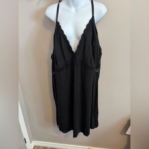 Déesse Black Lace Racerback Chemise Nightgown 5X plus size